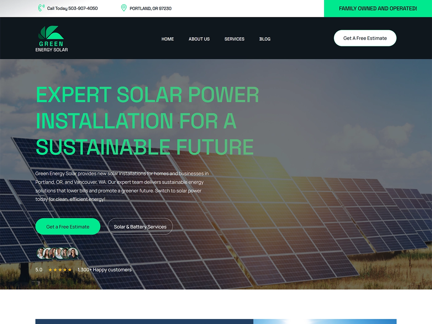Green Energy Solar Website