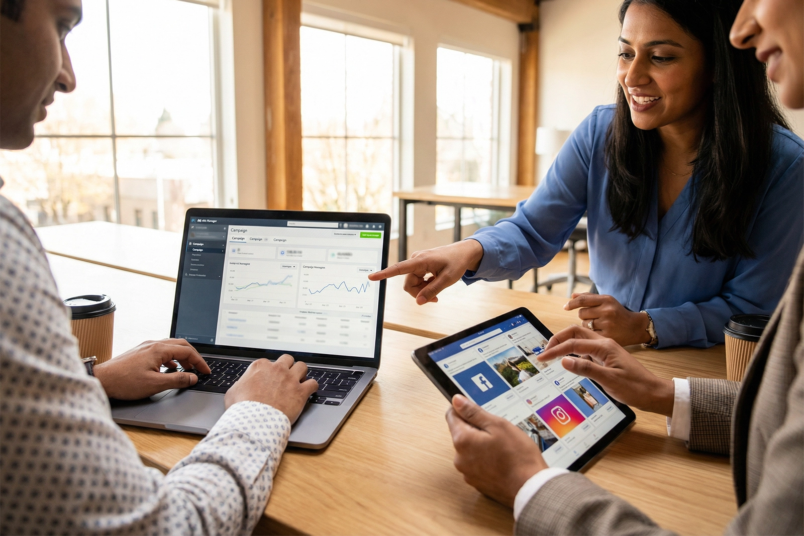 Meta ads dashboard on laptop